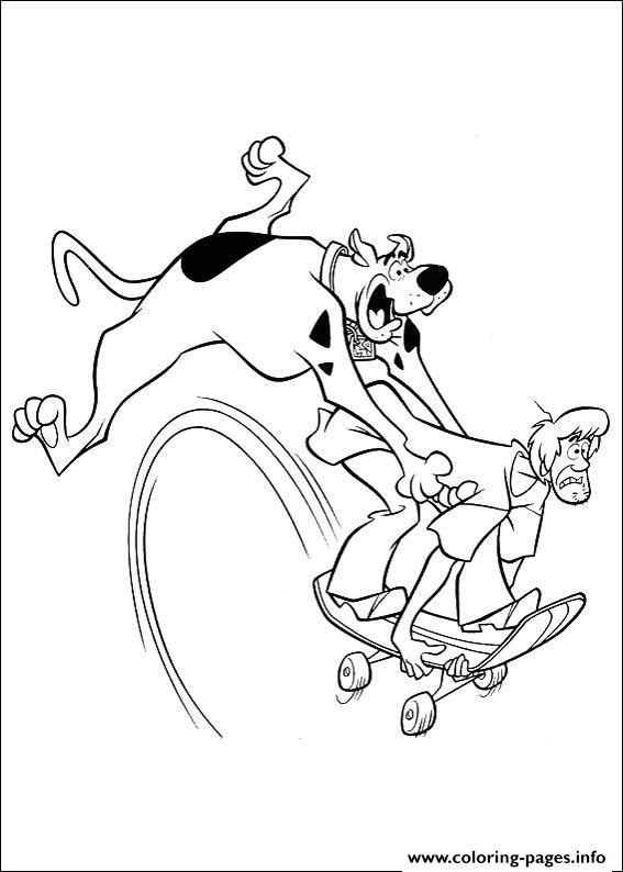 567x794 Shaggy On Skateboard With Scooby Scooby Doo A0ea Coloring Pages