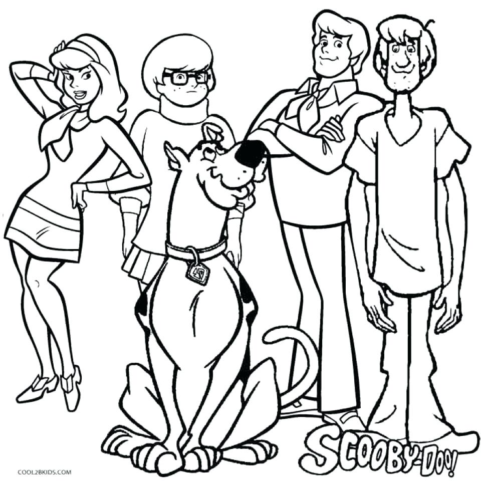 960x960 Coloring Pages ~ Scooby Doo Coloring Page Pages Free Gang