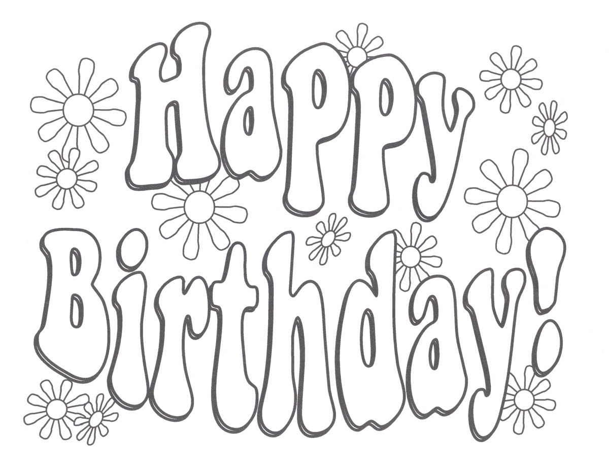 Happy Birthday Coloring Pages The Sun Flower Pages 1200x920 Happy Birthday Coloring Pages The Sun Flower Pages