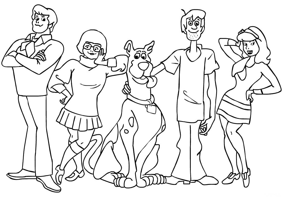1123x794 Cartoon Mystery Scooby Doo Coloring Pages For Kids Womanmate Com