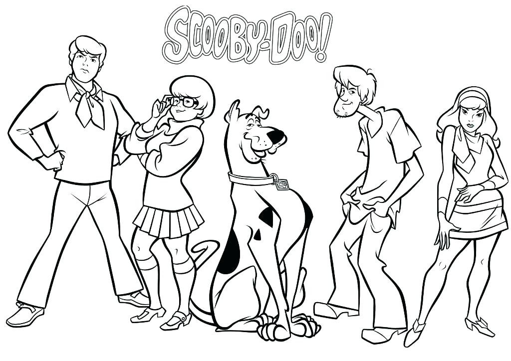1024x724 Coloring Pages Scooby Doo Colouring Pages Characters Coloring