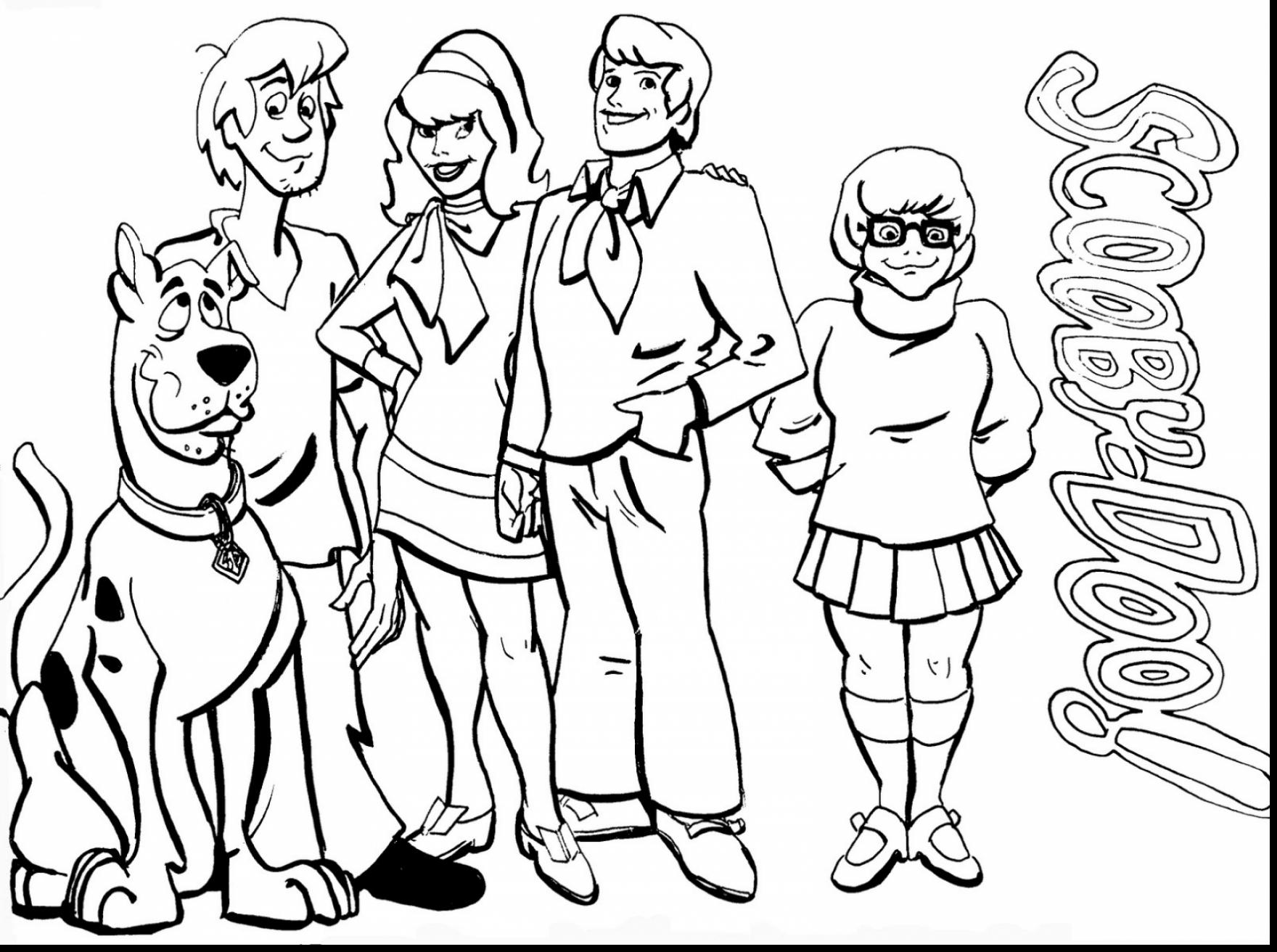 1760x1312 Extraordinary Scooby Doo Coloring Pages Printable With Page