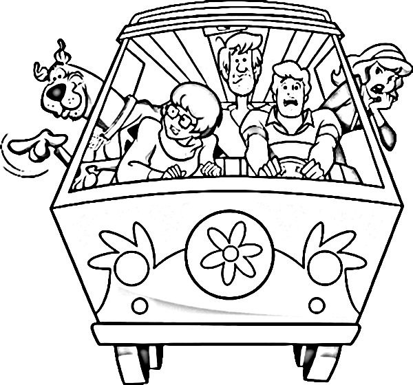 600x560 Scooby Doo And Gang Coloring Pages Free Scoo Doo And Friends