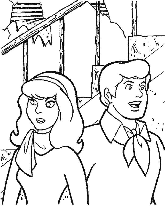 675x840 Daphne And Fred From Scooby Doo Coloring Coloring Pages