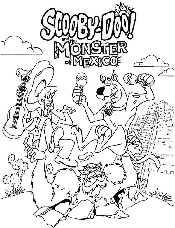 Scooby Doo Monster Mexico Coloring Page Scooby Doo 600x783 Scooby Doo Monster Mexico Coloring Page Scooby Doo