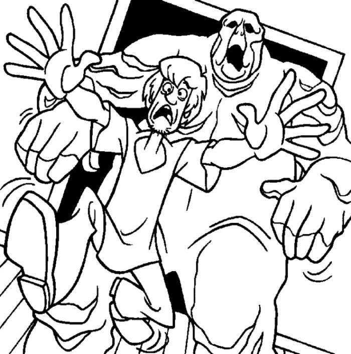 Scooby Doo Halloween Coloring Pages Chased By Monster 700x705 Scooby Doo Halloween Coloring Pages Chased By Monster