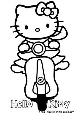 269x377 Printable Hello Kitty Scooter Coloring Pages