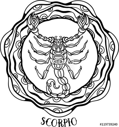 470x500 Scorpio In Aztec Style Coloring Page De Todo Aztec
