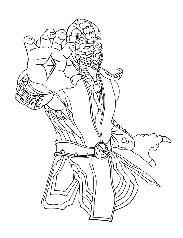 771x1000 Mortal Kombat Scorpion Coloring Pages