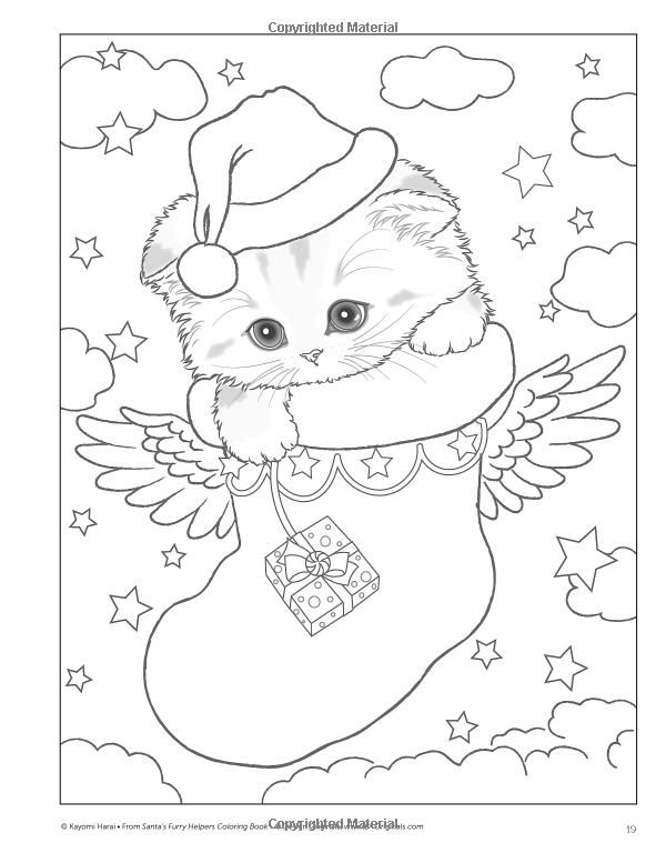 600x768 Peludo Ayudantes De Santa Claus Para Colorear Libro Kayomi Harai