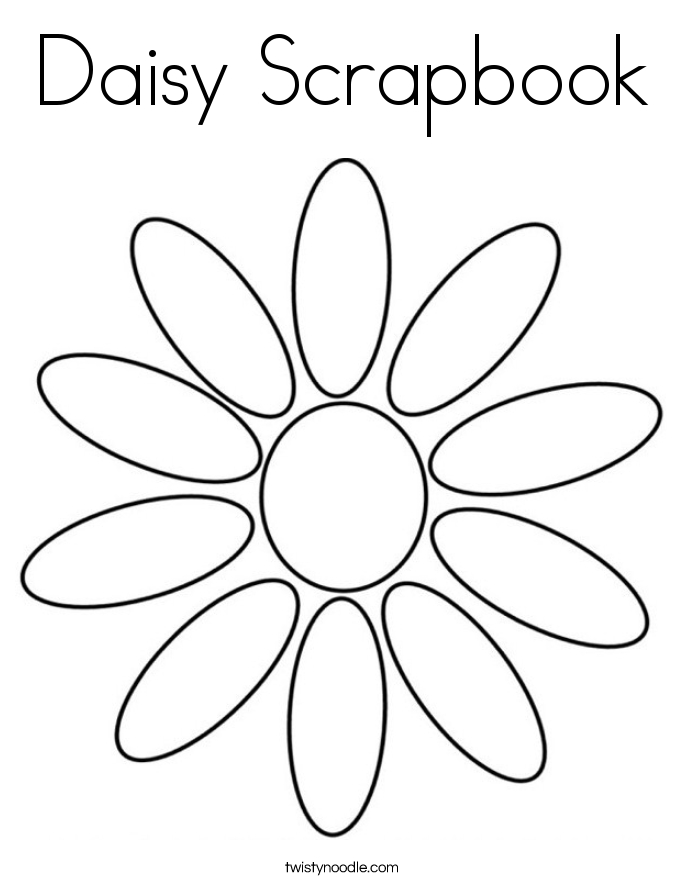 685x886 Daisy Scrapbook Coloring Page