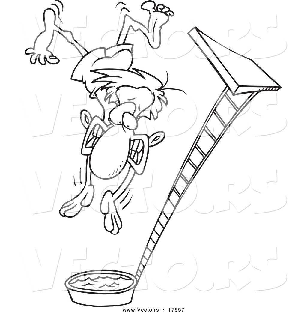 1024x1044 Vector Of A Cartoon Regretful Man Falling From A High Dive