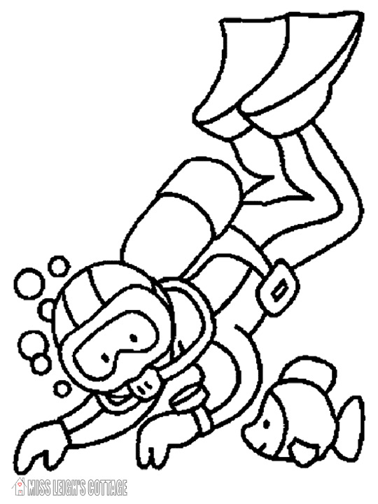 540x720 Scuba Diver Coloring Page Scuba Diver Coloring Page Unique