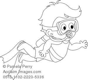 300x275 Scuba Diver Coloring Page Clip Art Image Of A Boy Scuba Diving