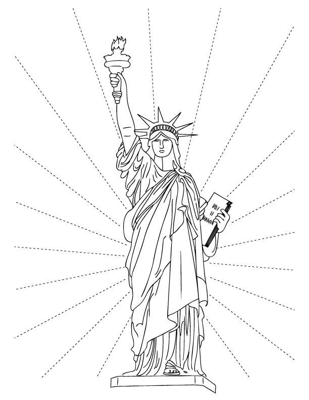 612x792 Drawn Statue Of Liberty Simple