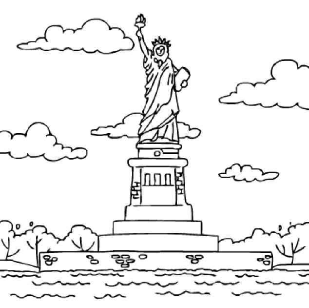 634x631 Statue Of Liberty Coloring Pages