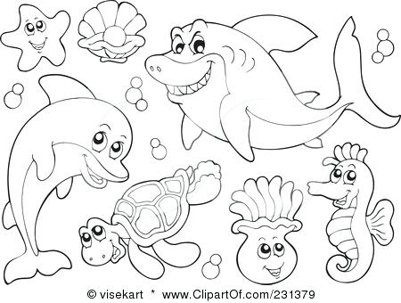 Sea Animals Coloring Pages Pdf 450x340 Sea Animals Coloring Pages Pdf
