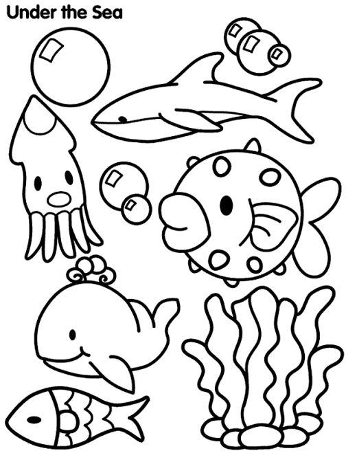 Sea Creature Coloring Pages Sea Animals Coloring Printables Sea 520x659 Sea Creature Coloring Pages Sea Animals Coloring Printables Sea