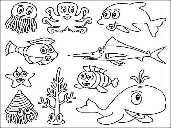Ocean Animals Coloring Pages Printable Excellent Sea Animals 700x525 Ocean Animals Coloring Pages Printable Excellent Sea Animals