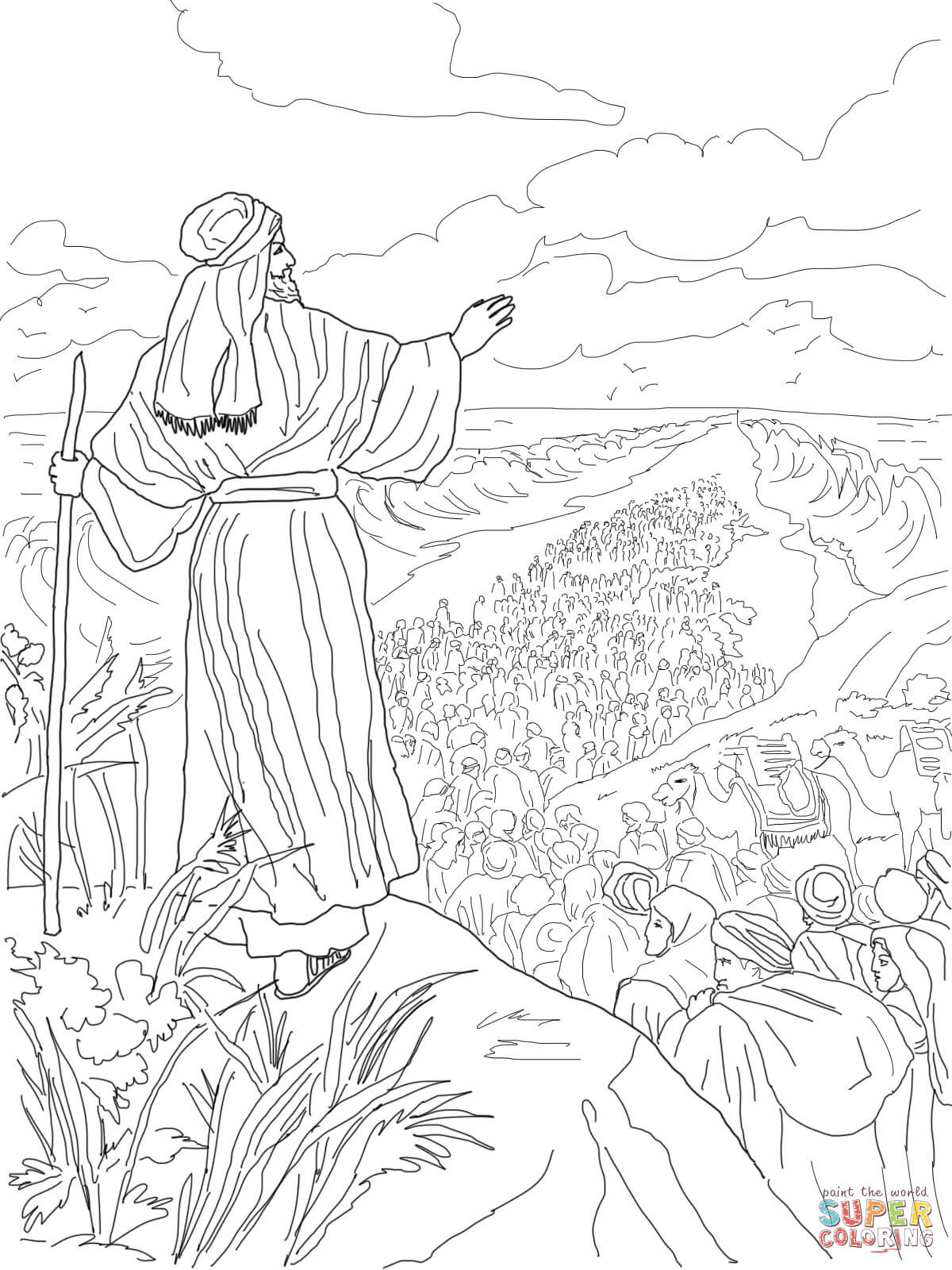 Moses And The Red Sea Coloring Page 1200x1600 Moses And The Red Sea Coloring Page