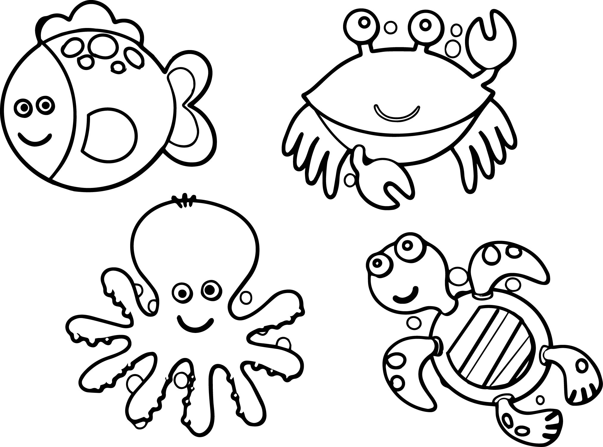 Ocean Animals Coloring Pages Awesome Animal Sea Creatures Sea 2023x1501 Ocean Animals Coloring Pages Awesome Animal Sea Creatures Sea