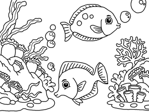 Clown Fish And Carols Deep Sea Coloring Page For Kids 300x225 Clown Fish And Carols Deep Sea Coloring Page For Kids