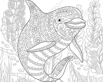 Coloring Pages For Adults. Ocean World. Seahorse. Underwater 340x270 Coloring Pages For Adults. Ocean World. Seahorse. Underwater