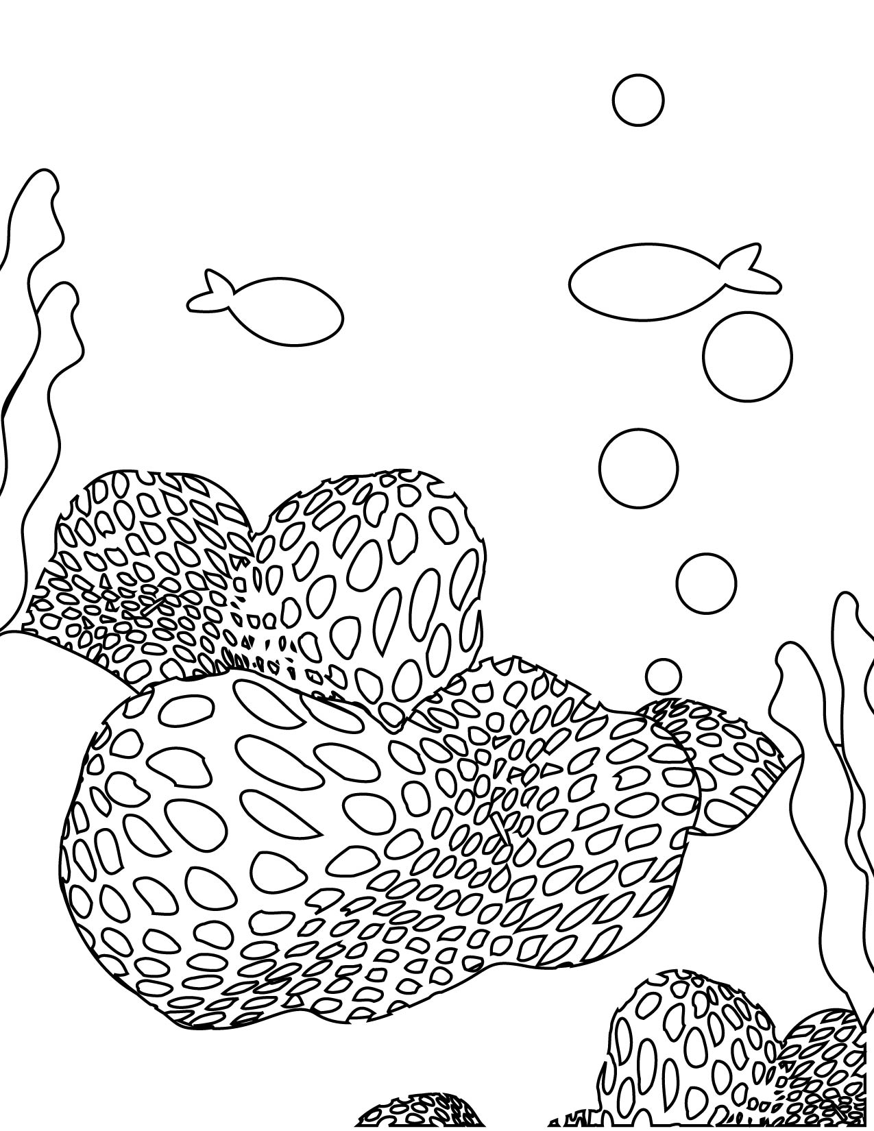 Coral Reef Coloring Pages 1275x1650 Coral Reef Coloring Pages