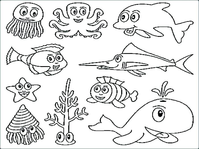 700x525 Ocean Fish Coloring Pages Sea Creatures Coloring Pages Fish