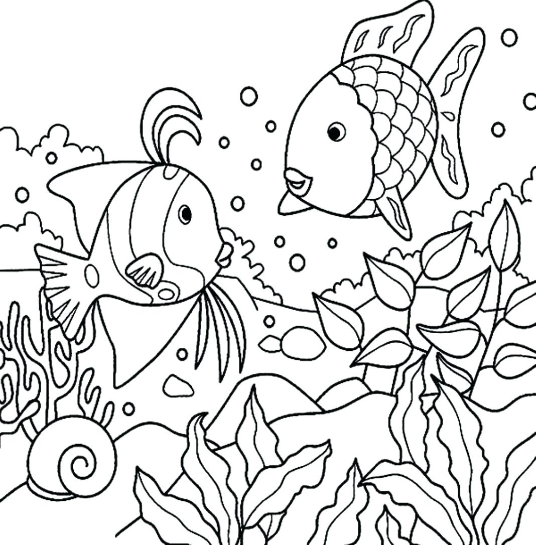 1068x1086 Wonderful Rainbow Fish Coloring Pages Preschoolers Page Of Sea