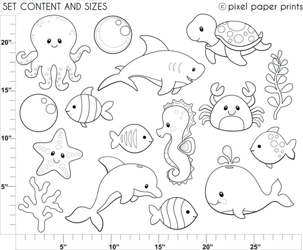 1024x844 Coloring Pages ~ Sea Animal Coloring Pages Sheet Sea Animal