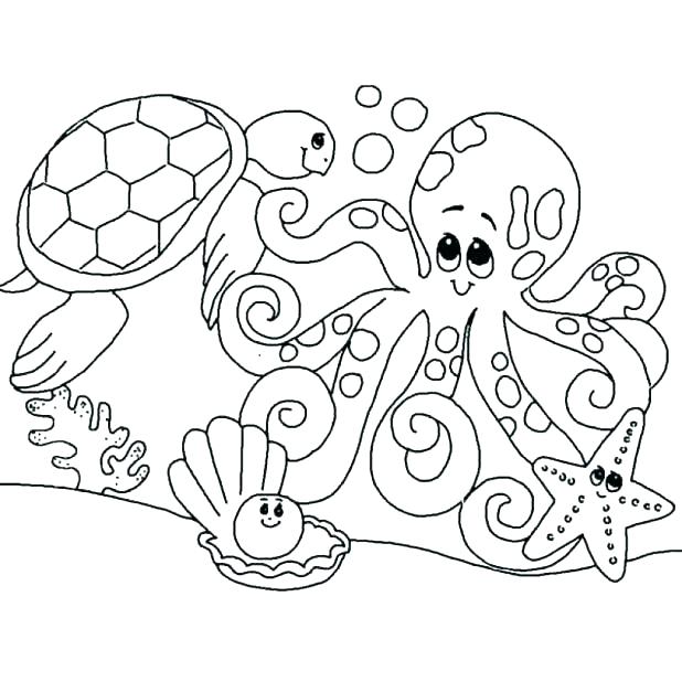 618x618 Ocean Creatures Coloring Pages