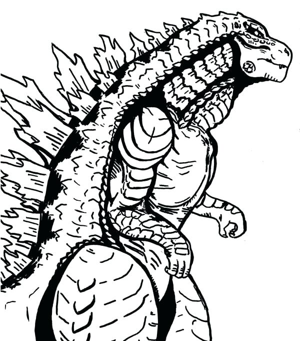 600x681 Godzilla Coloring Page Sea Monster Coloring Pages Godzilla 2