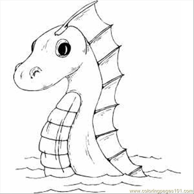 650x650 Sea Serpent Coloring Page