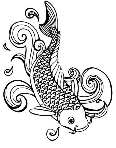 Koi Fish Coloring Pages Coloring Pages To Print Coloring Pages 470x600 Koi Fish Coloring Pages Coloring Pages To Print Coloring Pages