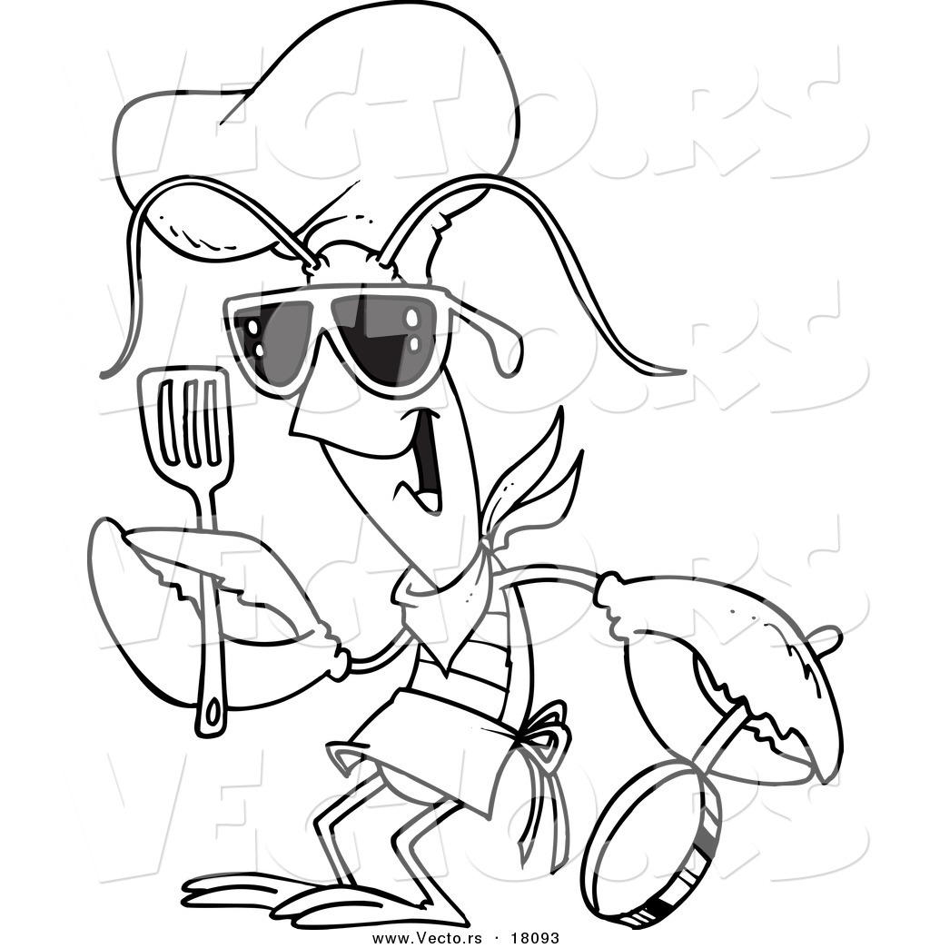 Vector Of A Cartoon Lobster Chef 1024x1044 Vector Of A Cartoon Lobster Chef