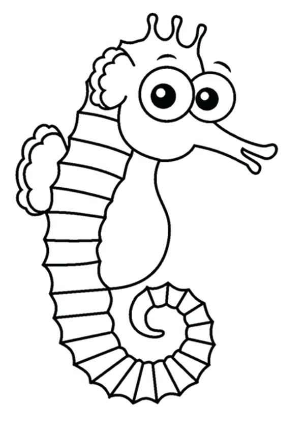 600x847 Seahorse Coloring Baby Seahorse Coloring Pages Printable For Kids