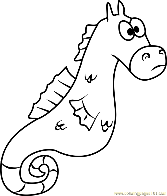 682x800 Mystery The Seahorse Coloring Page