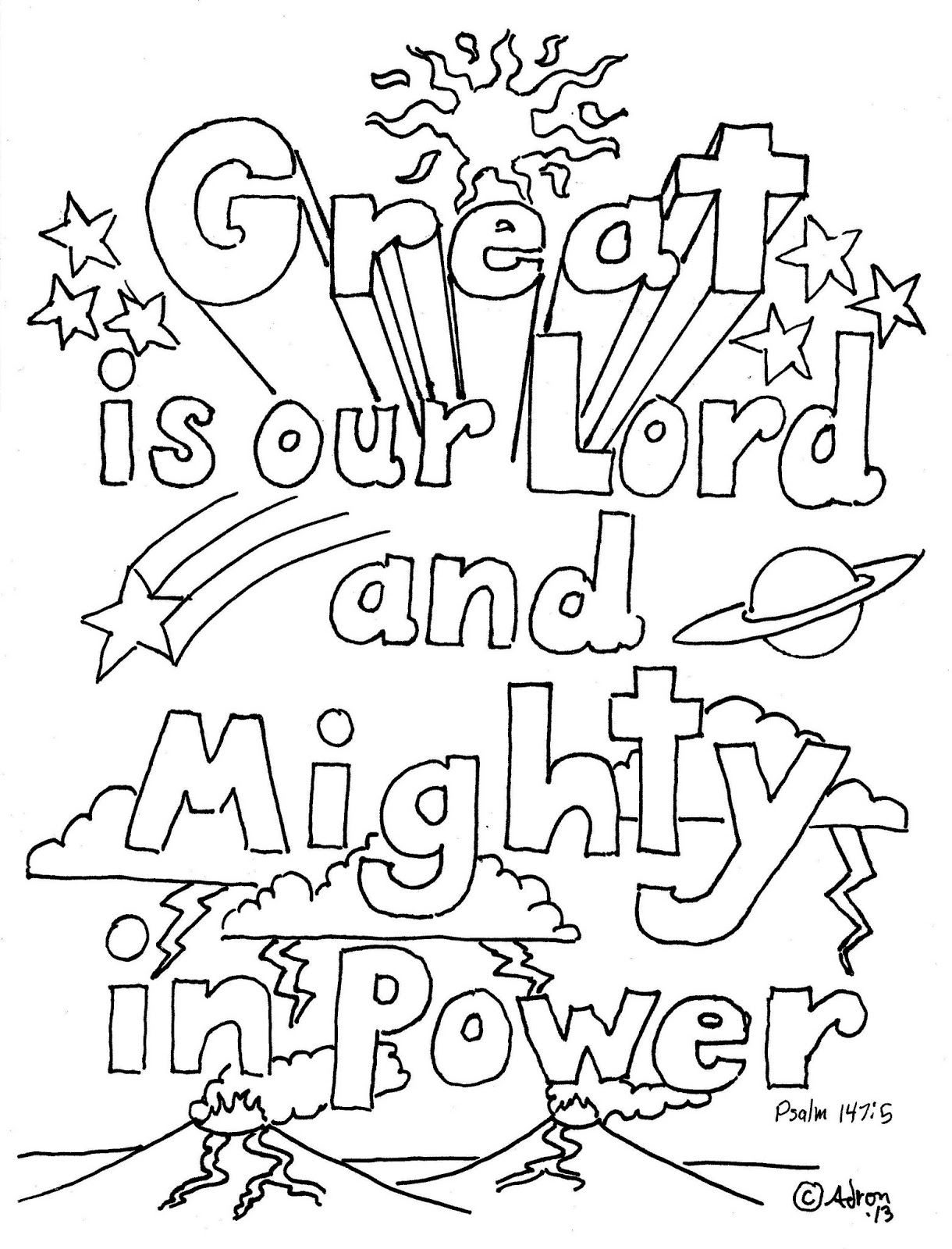 1220x1600 Great Psalm 51 Coloring Page Mighty In Power L