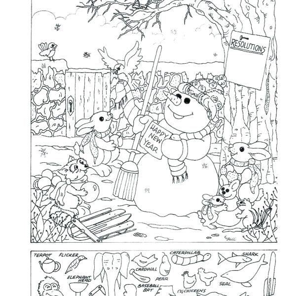 618x600 Hidden Picture Coloring Pages Hidden Pictures For Toddlers Word