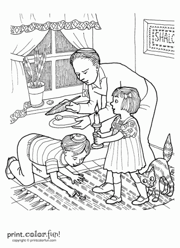 363x500 Passover Search For Chametz Coloring Page