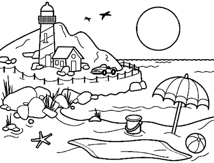 Seashore Coloring Pages 900x688 Seashore Coloring Pages