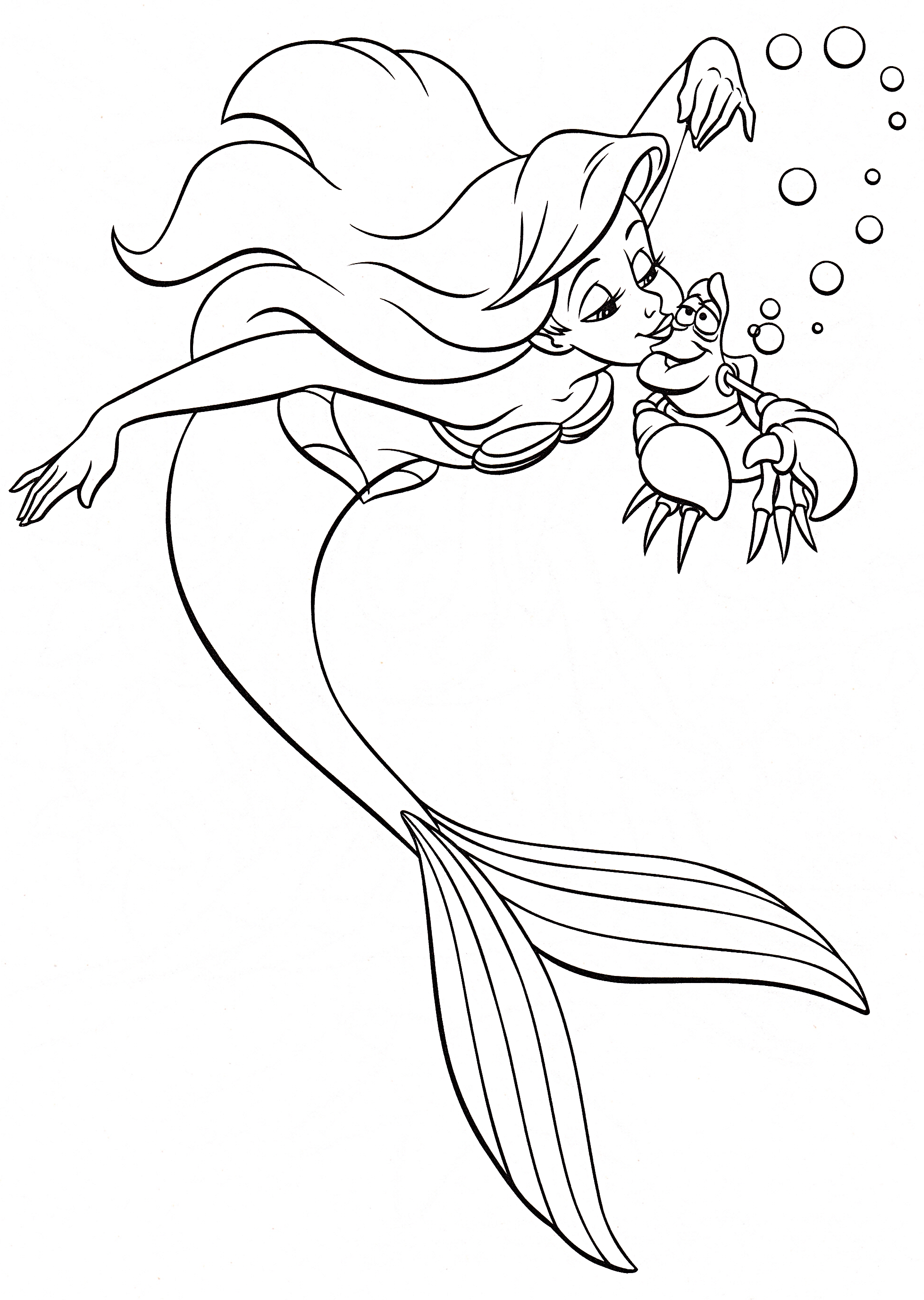 1958x2752 Walt Disney Coloring Pages Princess Ariel Sebastian Walt Disney