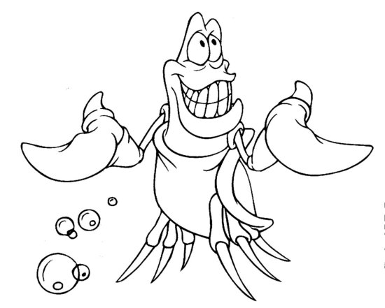550x441 Sebastian Little Mermaid Coloring Pages