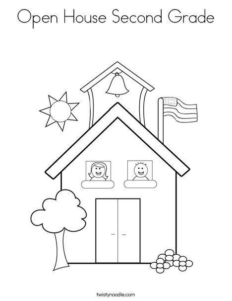 468x605 Open House Second Grade Coloring Page
