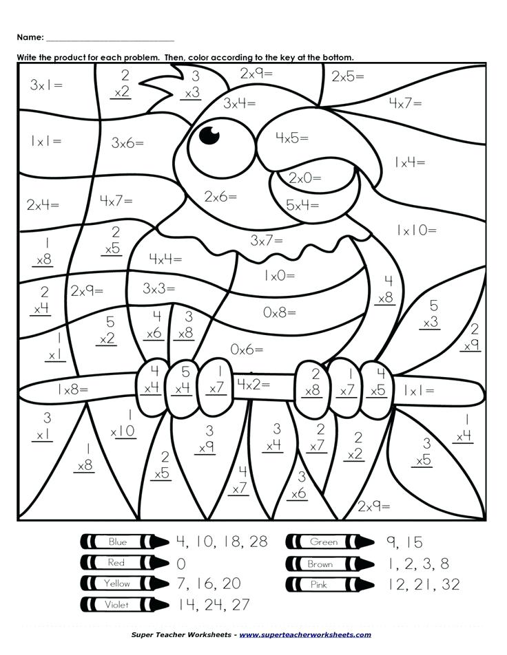 736x952 Second Grade Coloring Pages Addition Sheets For 4th Math