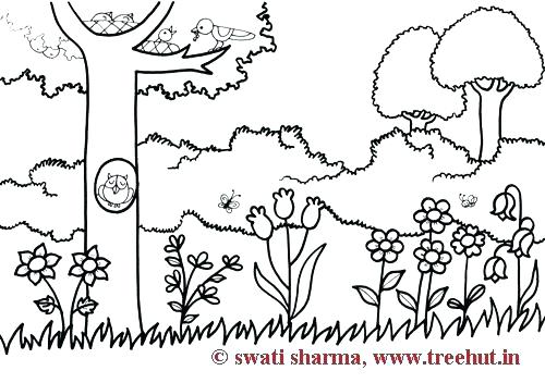 Coloring Pages Garden Vegetable Garden Coloring Sheets Spring 500x352 Coloring Pages Garden Vegetable Garden Coloring Sheets Spring