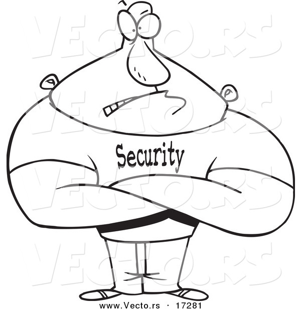 600x620 Vector Of A Cartoon Strong Bouncer