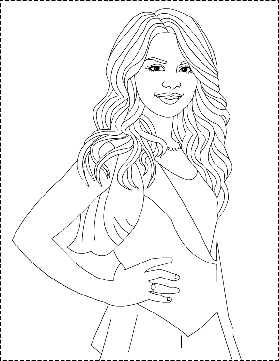 576x744 Selena Gomez Coloring Page Printable Coloring Pages