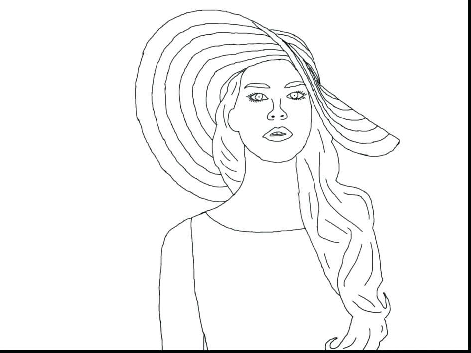 945x709 Selena Gomez Coloring Page